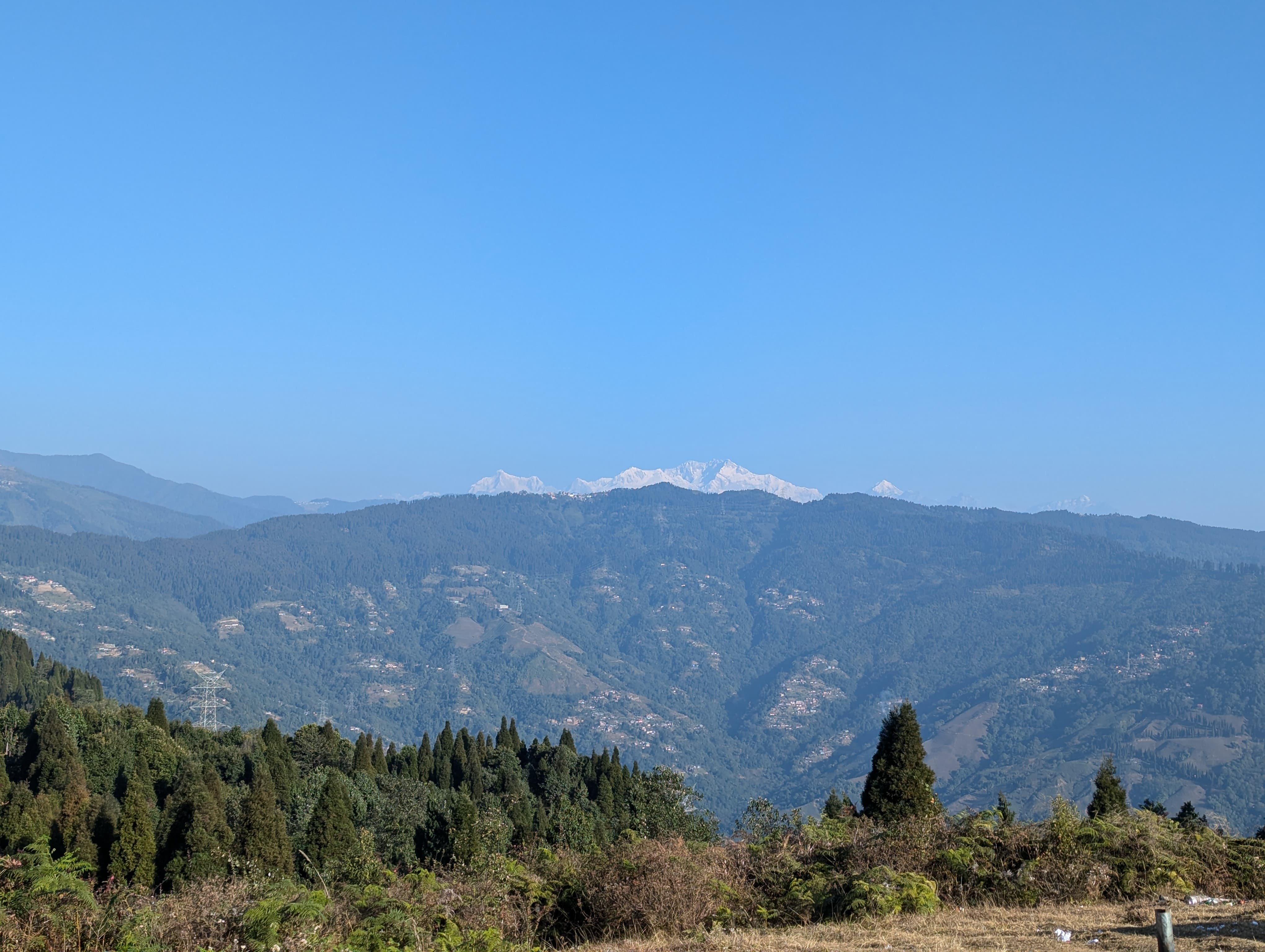 Panoramic view of Himalayan ranges from North Bengal